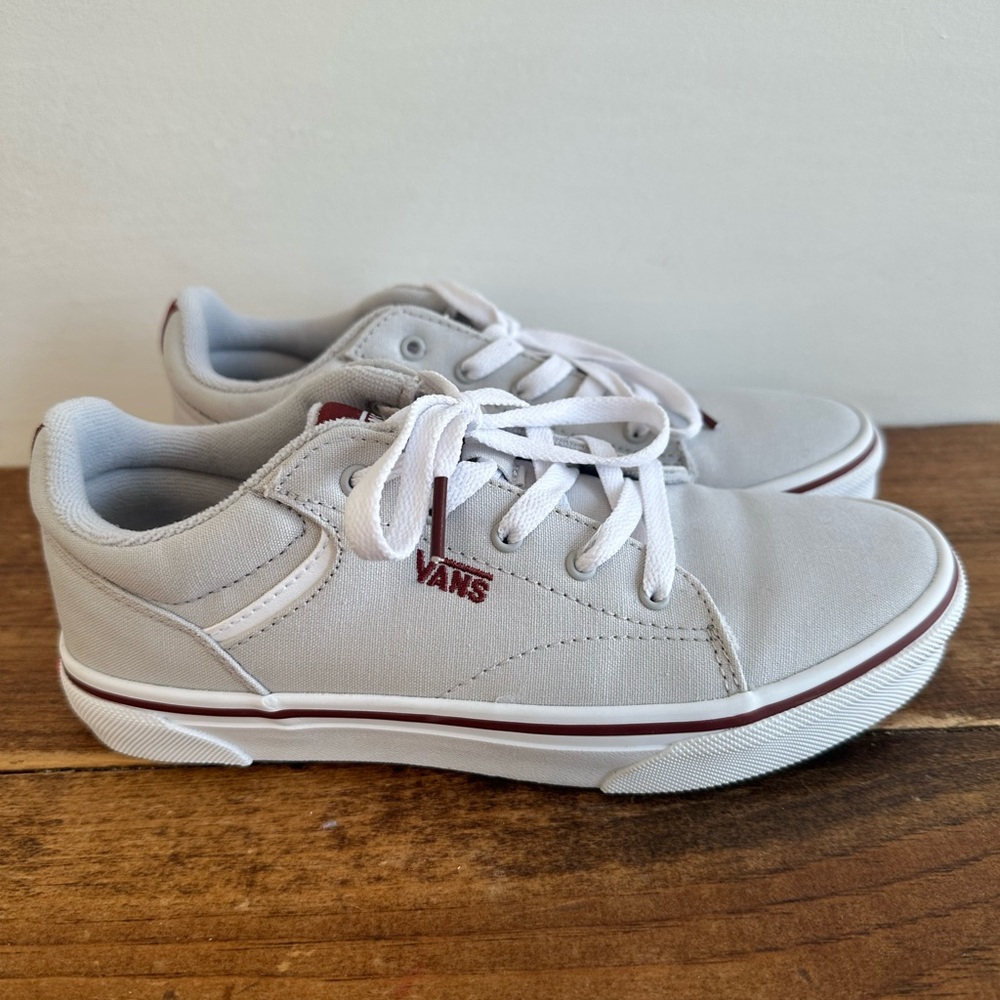 Vans Light Gray and Maroon Casual Sneakers